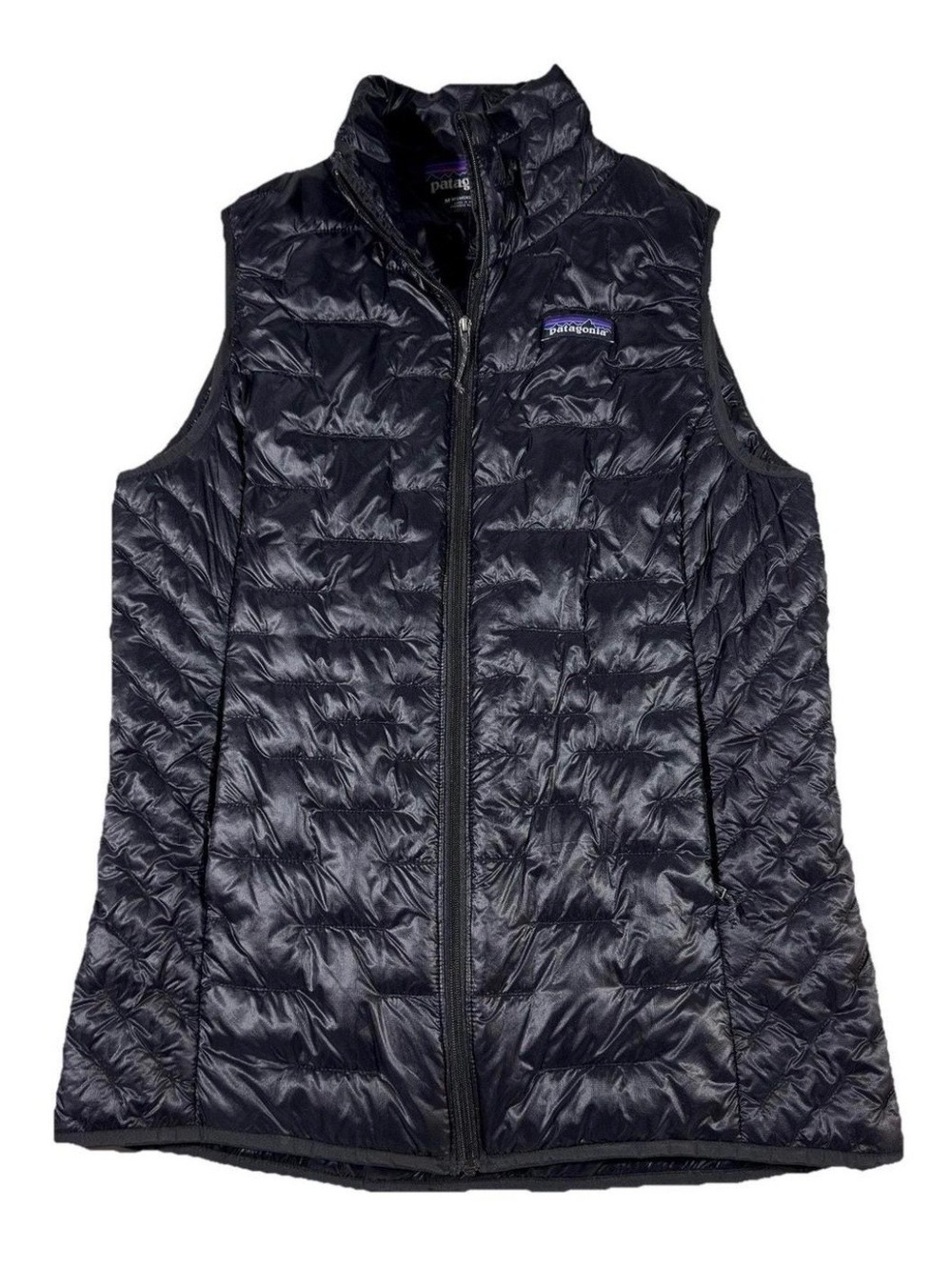 Patagonia Women’s Size Medium Micro Puff Black Lightweight Full Zip Jacket Vest